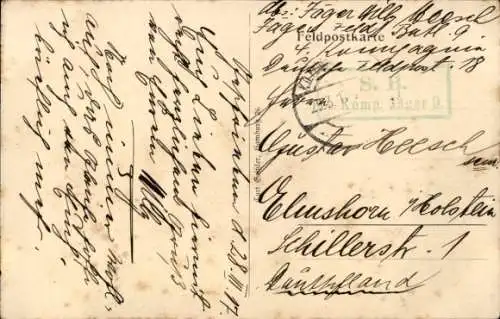 Ak Mazedonien, Mazedonisches Gehöft, Personen in Trachten