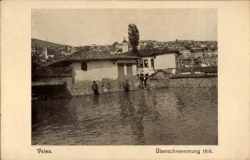 Ak Veles Mazedonien, Überschwemmung 1916