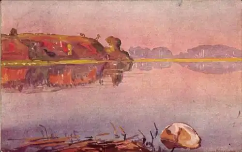 Künstler Ak Kamerun, Nachmittagsstimmung am Nunfluss