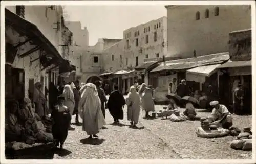 Ak Tetuan Tétouan Marokko, Straßenpartie, Straßenhändler, Maghreb