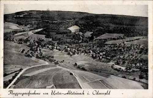 Ak Unterabtsteinach Abtsteinach an der Bergstraße Odenwald, Flugzeugaufnahme