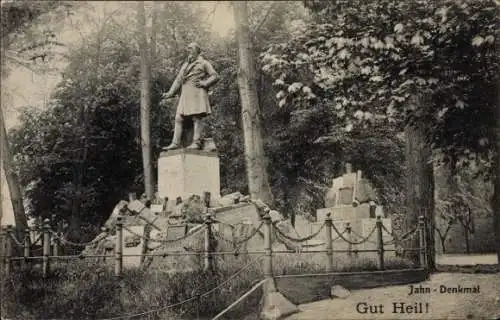 Ak Berlin Kreuzberg, Jahndenkmal, Hasenhaide, Turnplatz, Gut Heil