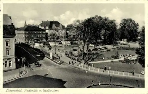 Ak Lüdenscheid im Märkischen Kreis, Stadtmitte mit Straßenstern