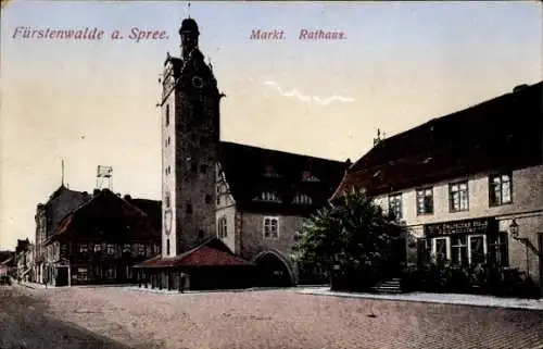 Ak Fürstenwalde an der Spree, Markt, Rathaus