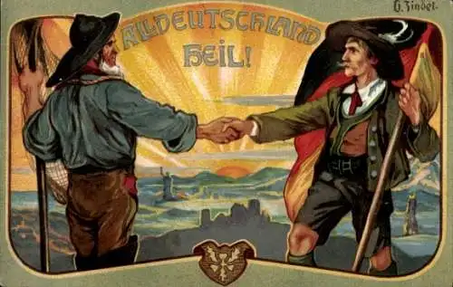 Künstler Ak Zindel, Alldeutschland Heil, Fischer