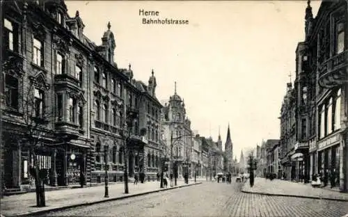 Ak Herne im Ruhrgebiet Westfalen, Bahnhofstraße