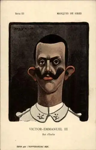 Ak Vittorio Emanuele III., König Viktor Emanuel III. von Italien, Karikatur