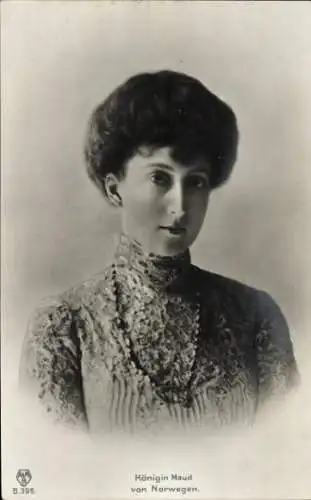 Ak Königin Maud von Norwegen, Portrait