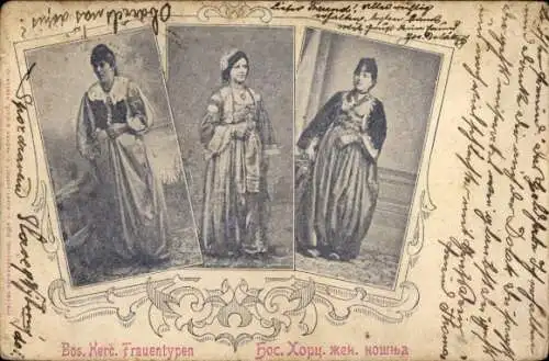 Ak Bosnien-Herzegowina, Frauen in Volkstrachten