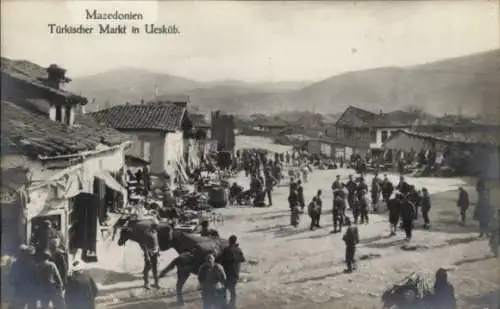 Ak Skopje Üsküb Mazedonien, Türkischer Markt, 1916