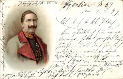 Litho Kaiser Wilhelm II., Portrait