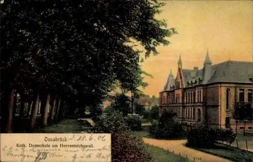 Ak Osnabrück in Niedersachsen, Katholische Domschule, Herrenteichswall