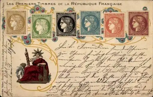 Briefmarken Litho Erste Briefmarken der Französischen Republik