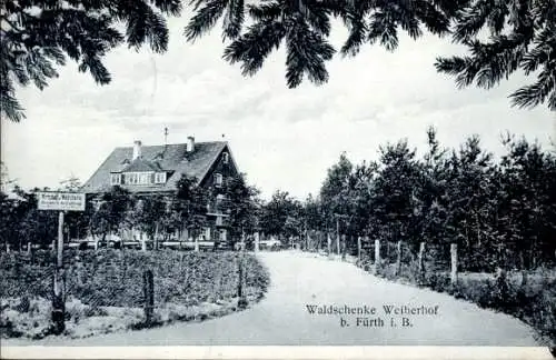 Ak Fürth in Mittelfranken Bayern, Waldschenke Weiherhof