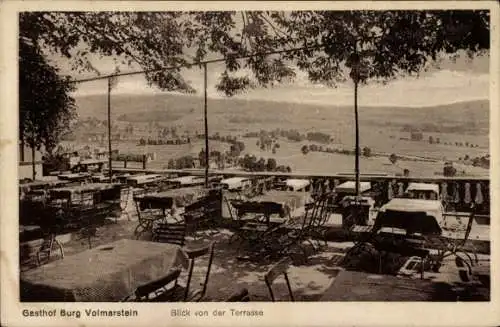 Ak Volmarstein Wetter an der Ruhr, Gasthof Burg, Terrasse