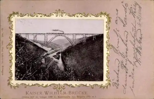 Passepartout Ak Solingen im Bergischen Land, Müngstener Brücke, Kaiser-Wilhelm-Brücke