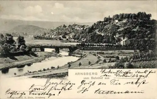 Ak Arnsberg im Sauerland Westfalen, Gesamtansicht, Blick vom Bahnhof