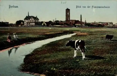 Ak Nordseebad Borkum in Ostfriesland, Blick von der Franzosenschanze