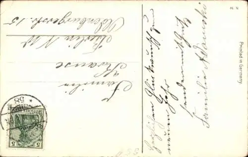 Präge Ak Glückwunsch Neujahr, Klee, Hufeisen, Festtisch