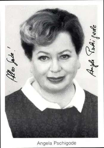 Ak Schauspielerin Angela Pschigode, Portrait, Autogramm