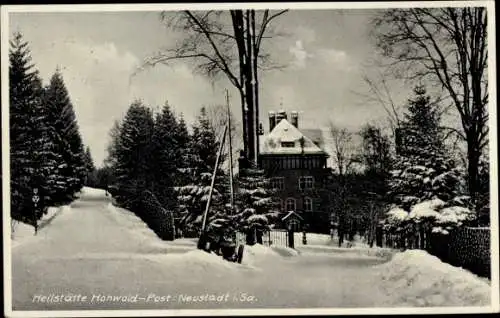 Ak Hohwald Neustadt in Sachsen, Heilstätte Hohwald, Winter