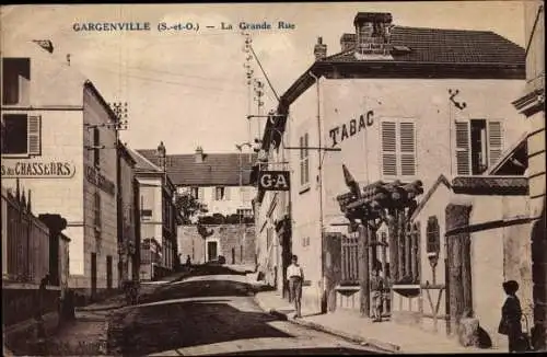 Ak Gargenville Yvelines, La Grande Rue