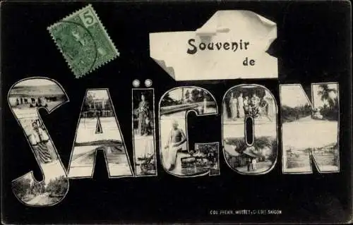 Buchstaben Ak Saigon Cochinchine Vietnam, Ortsansichten, Souvenir