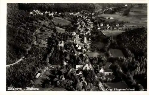 Ak Sülzhayn Ellrich im Harz Thüringen, Fliegeraufnahme