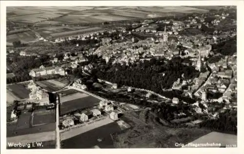 Ak Warburg in Westfalen, Warburg 1. W., Orig. Fliegeraufnahme