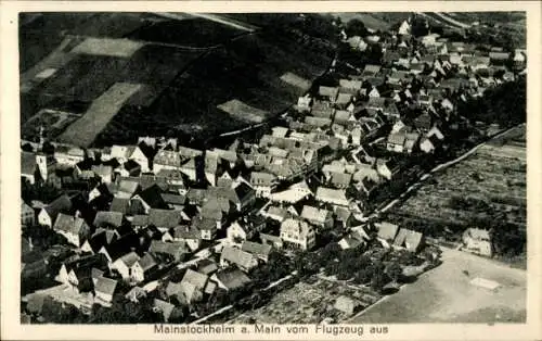 Ak Mainstockheim in Unterfranken Bayern, Fliegeraufnahme