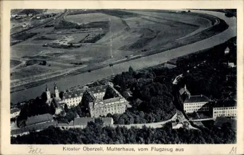 Ak Zell am Main Unterfranken, Kloster Oberzell, Das Bild zeigt eine Luftaufnahme des Klosters ...