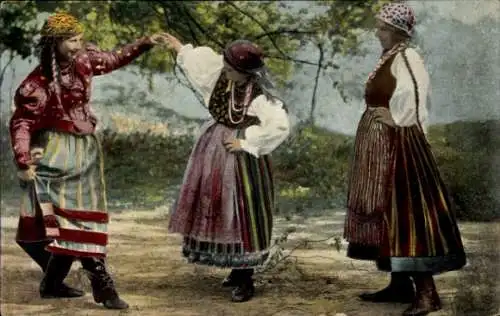 Ak Russisch polnische Typen, Tracht