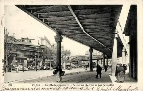 Ak Paris XIX., Metropolitain, La Villette, Grands Magasins