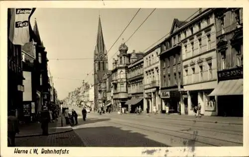 Ak Herne im Ruhrgebiet Westfalen, Bahnhofstraße