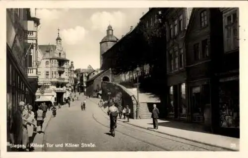 Ak Siegen in Westfalen, Kölner Tor und Kölner Straße