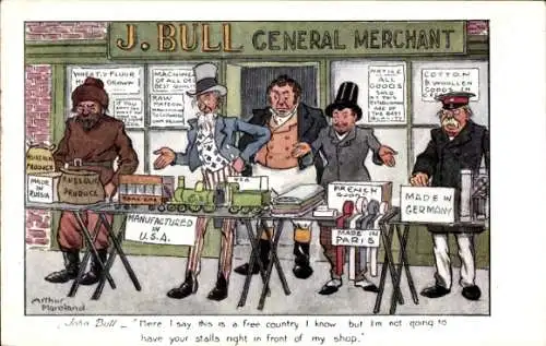Künstler Ak Moreland, Arthur, John Bull, ich sage, das ist ein freies Land