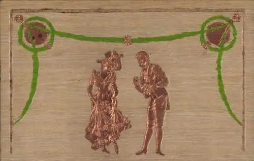 Präge Ak Liebespaar, Begrüßung