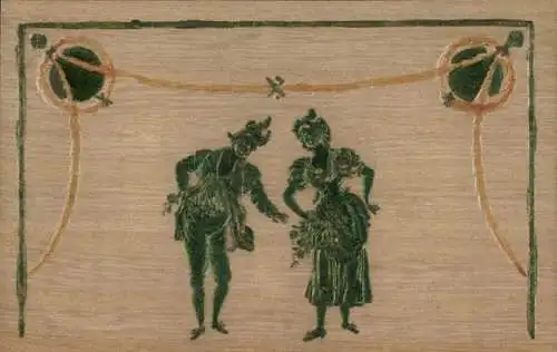 Präge Ak Tanzpaar, Liebespaar