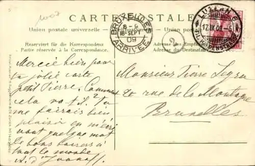 Ak Schweiz, Bundesrat Müller, Nationalfahne, Kantonswappen