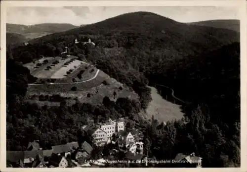Ak Jugenheim an der Bergstraße Hessen, Fliegeraufnahme, Erholungsheim Deutsche Bank