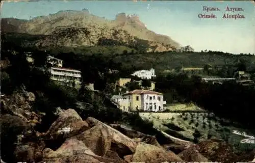 Ak Alupka Krim Ukraine, Teilansicht