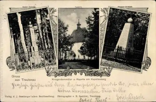 Ak Trutnov Trautenau Riesengebirge Region Königgrätz, Kriegerdenkmäler, Kapelle am Kapellenberg