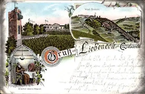 Litho Dresden West Mobschatz, Liebeneck und Cossebaude, Bisschof