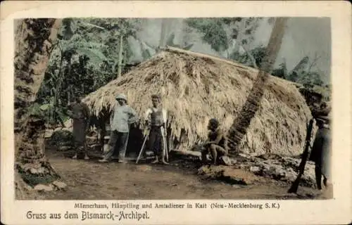 Ak Bismarck-Archipel Neubritannien Neupommern Papua Neuguinea, Männerhaus, Häuptling