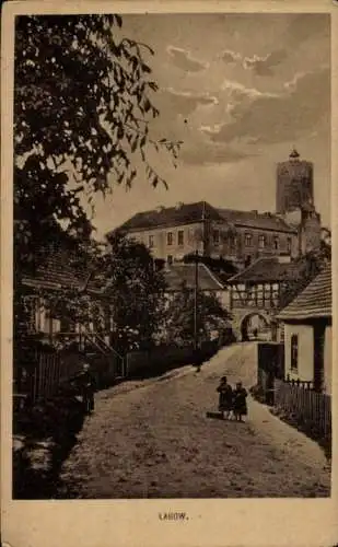 Ak Łagów Lagow Neumark Ostbrandenburg, Straßenpartie, Burg