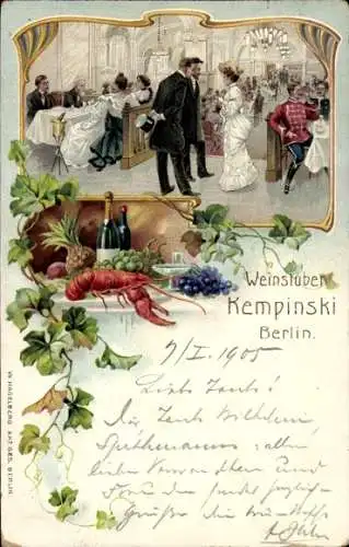 Litho Berlin Mitte, Weinstuben Kempinski, Gäste, Hummer, Weintrauben