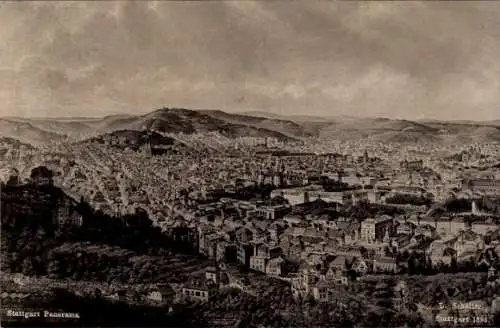 Ak Stuttgart in Württemberg, Panorama
