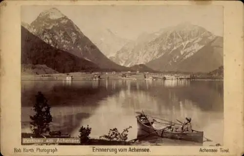 Kabinett Foto Pertisau Eben am Achensee Tirol, Panorama, Achensee, Boot, 1893