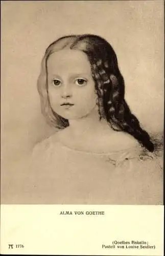 Künstler Ak Seidler, Louise, Portrait von Goethes Enkelin