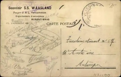 Ak Dampfer S.S: Waasland